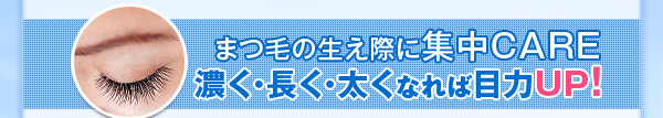 まつ毛の生え際に集中CARE濃く・長く・太くなれば目力UP!