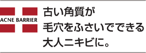 古い角質が毛穴をふさいでできる大人ニキビに。