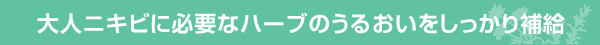 大人ニキビに必要なハーブのうるおいをしっかり補給