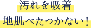 汚れを吸着　地肌べたつかない！