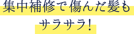 集中補修で傷んだ髪もサラサラ！