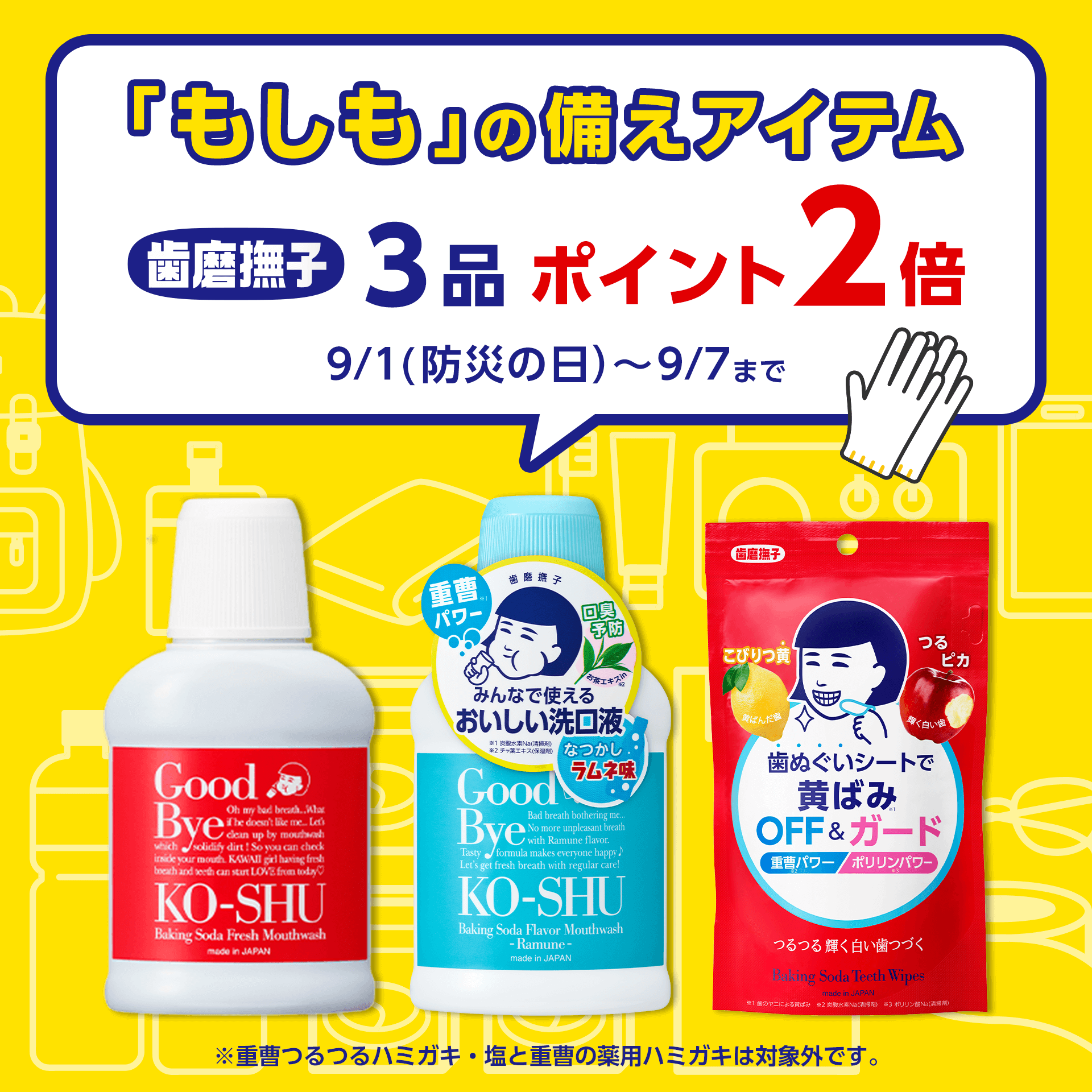 「もしも」の備えに『歯磨撫子』2品　ポイント2倍！～9/7まで