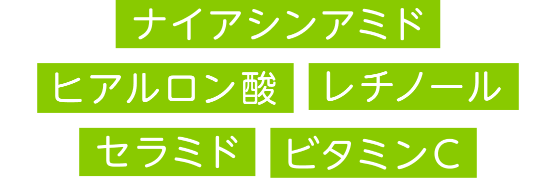 ナイアシンアミド ヒアルロン酸 レチノール セラミド ビタミンC