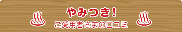 やみつき！ご愛用者さまの口コミ