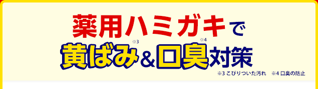 薬用ハミガキで黄ばみ＆口臭対策