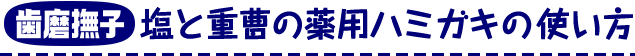 歯磨撫子　塩と重曹の薬用ハミガキの使い方