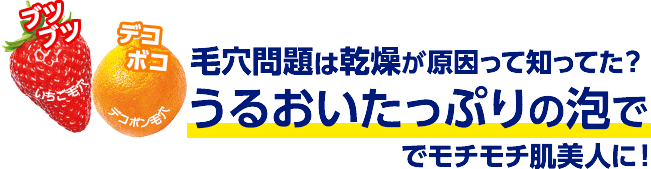 毛穴問題は乾燥が原因って知ってた？ うるおいたっぷりの泡ででモチモチ肌美人に！