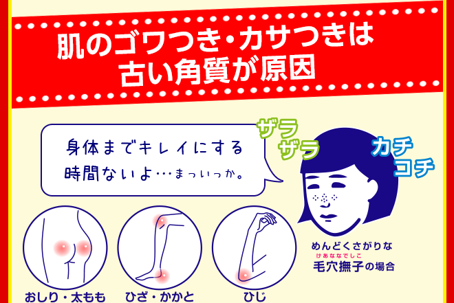 肌のゴワつき・カサつきは古い角質が原因