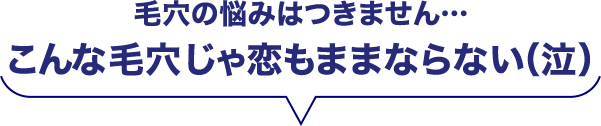 毛穴の悩みはつきません…こんな毛穴じゃ恋もままならない（泣）