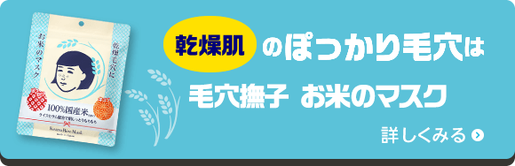 乾燥肌のぽっかり毛穴は毛穴撫子 お米のマスク　詳しくみる