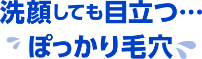 洗顔しても目立つ…ぽっかり毛穴