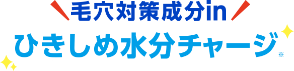 毛穴対策成分　in　ひきしめ水分チャージ（※）