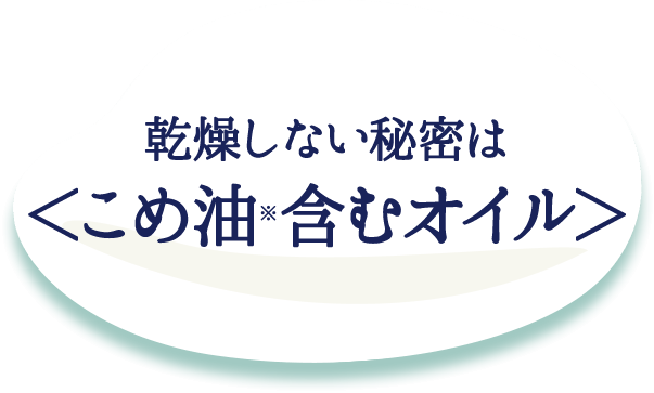 乾燥しない秘密は<こめ油※含むオイル>