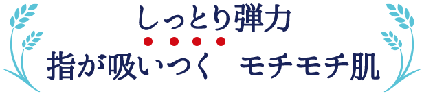 しっとり弾力　指が吸いつく　モチモチ肌