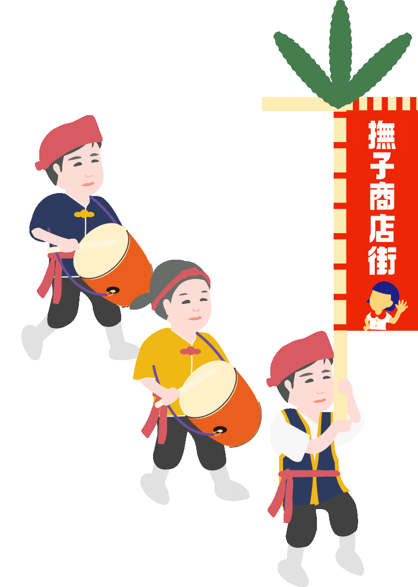 商店街 白色の車