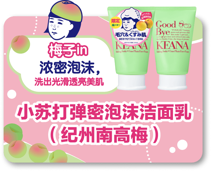 毛孔抚子　小苏打弹密泡沫洁面乳（纪州南高梅）