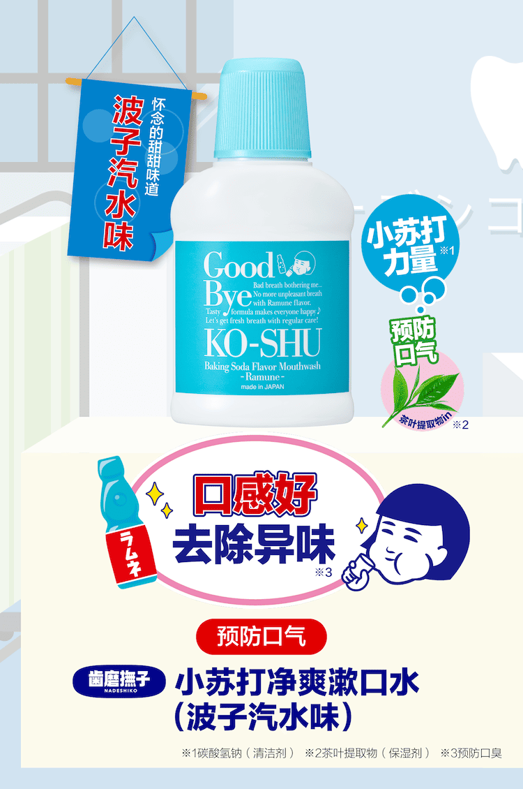 歯磨撫子 小苏打净爽漱口水（波子汽水味）