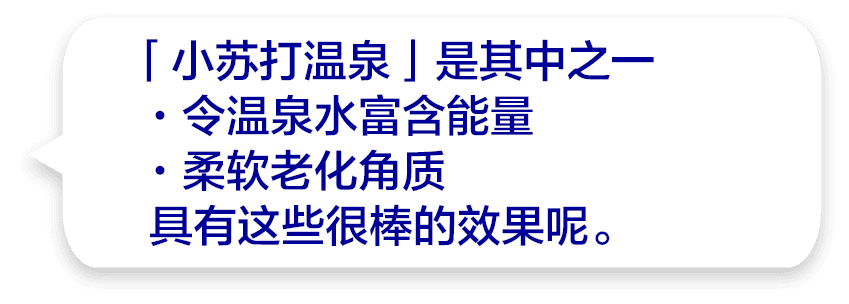 「小苏打温泉」是其中之一・令温泉水富含能量・柔软老化角质具有这些很棒的效果呢。