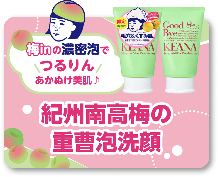 毛穴撫子 紀州南高梅の重曹泡洗顔