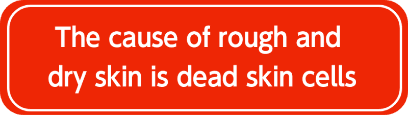 The cause of rough and dry skin is dead skin cells