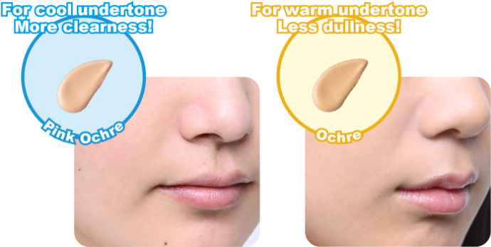 For cool undertone More clearness!Pink Ochre For warm undertone Less dullness!Ochre