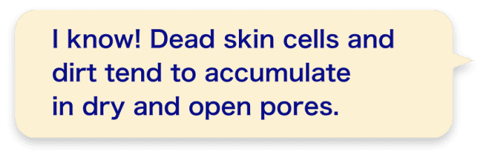 I know! Dead skin cells and dirt tend to accumulate in dry and open pores.