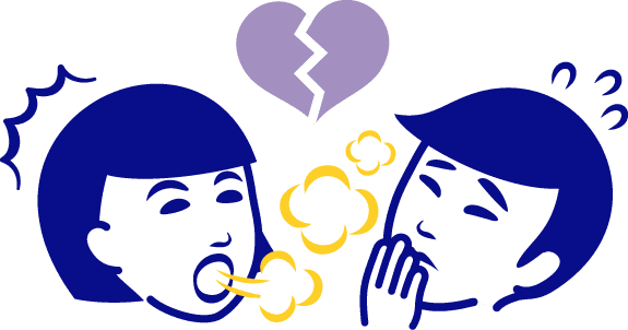 撫子ちゃんの口の匂いに驚く男子くん
