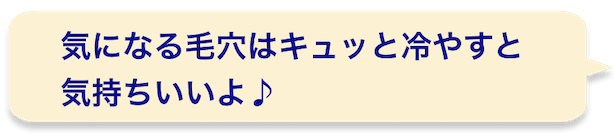 気になる毛穴はキュッと冷やすと気持ちいいよ♪