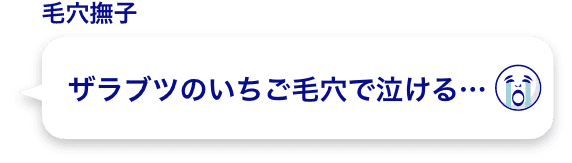 ザラブツのいちご毛穴で泣ける…