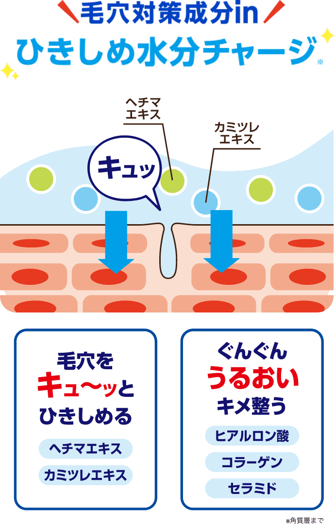 毛穴対策成分in ひきしめ水分チャージ