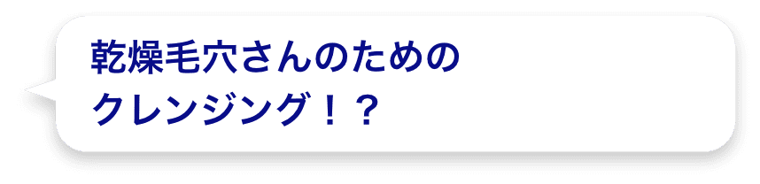 乾燥毛穴さんのためのクレンジング！？