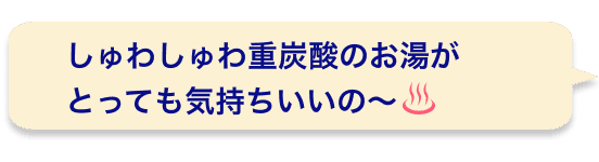 しゅわしゅわ重炭酸のお湯がとっても気持ちいいの〜
