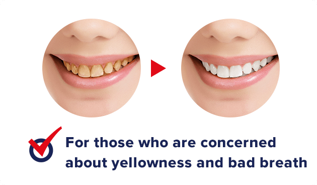people concerned about yellow teeth and bad breath