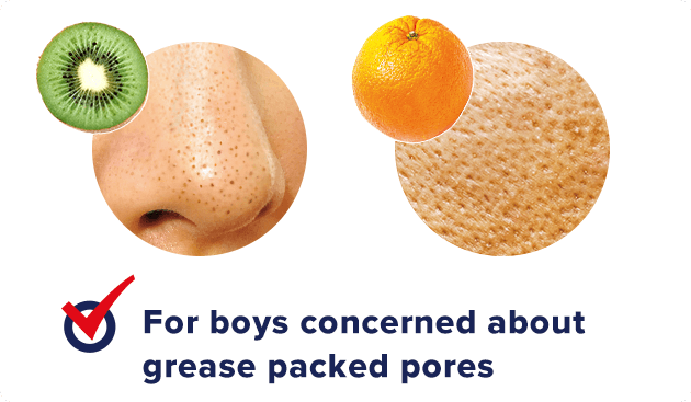 For boys concerned about grease packed pores