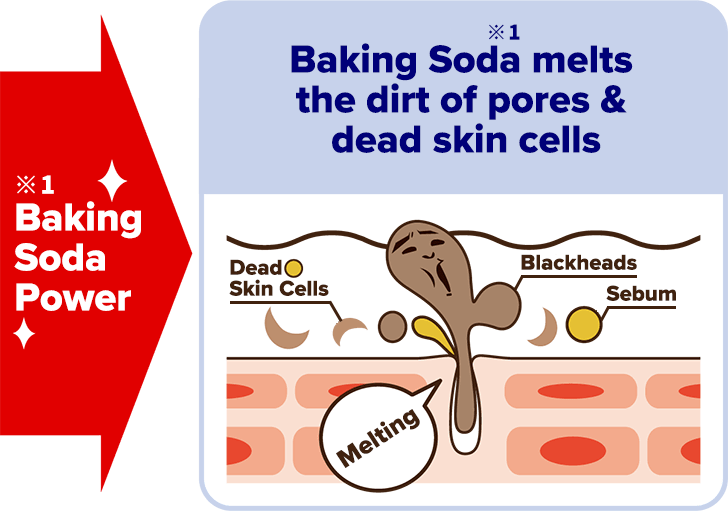 Baking Soda melts the dirt of pores & dead skin 