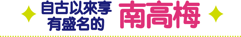自古以來享有盛名的南高梅