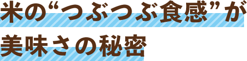 米の“つぶつぶ食感”が美味さの秘密