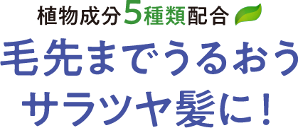 植物成分5種類配合 毛先までうるおうサラツヤ髪に！