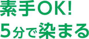 素手OK! 5分で染まる