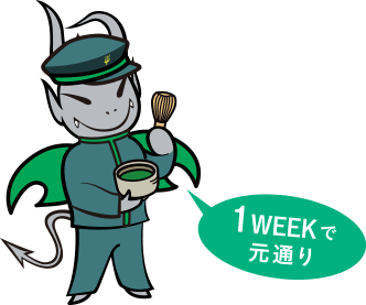 1 Week で元通り