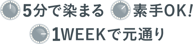 5分で染まる 素手OK 1WEEKで元通り