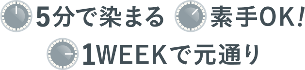 ５分で染まる 素手OK 1WEEKで元通り