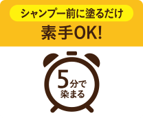素手OK!5分で染まる シャンプー前に塗るだけ