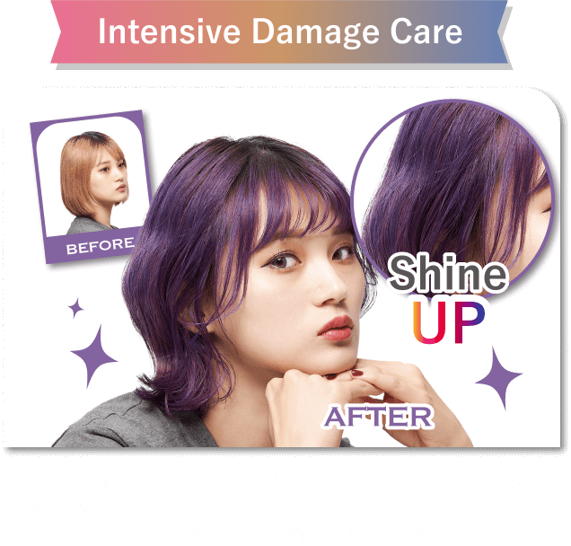 Intensive Damage Care The actually finished look is slightly different from the picture on a screen. Healthy black hair or gray hair may not be colored.