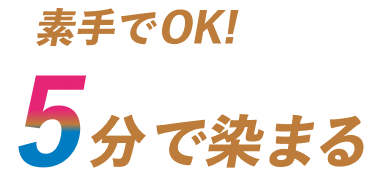 素手でOK！ ５分で染まる
