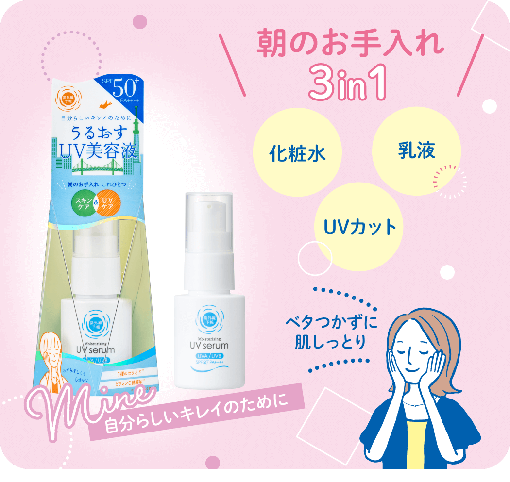朝のお手入れ3in1 化粧水 乳液 UVカット