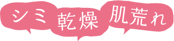シミ　乾燥　肌荒れ