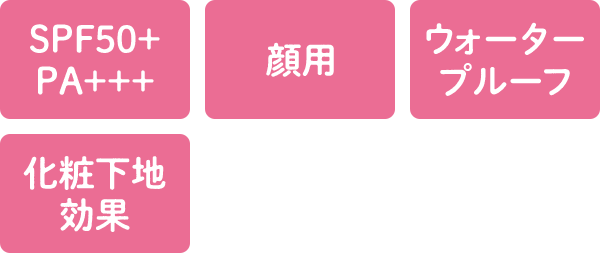 SPF50+PA+++ 顔用 ウォータープルーフ 化粧下地効果