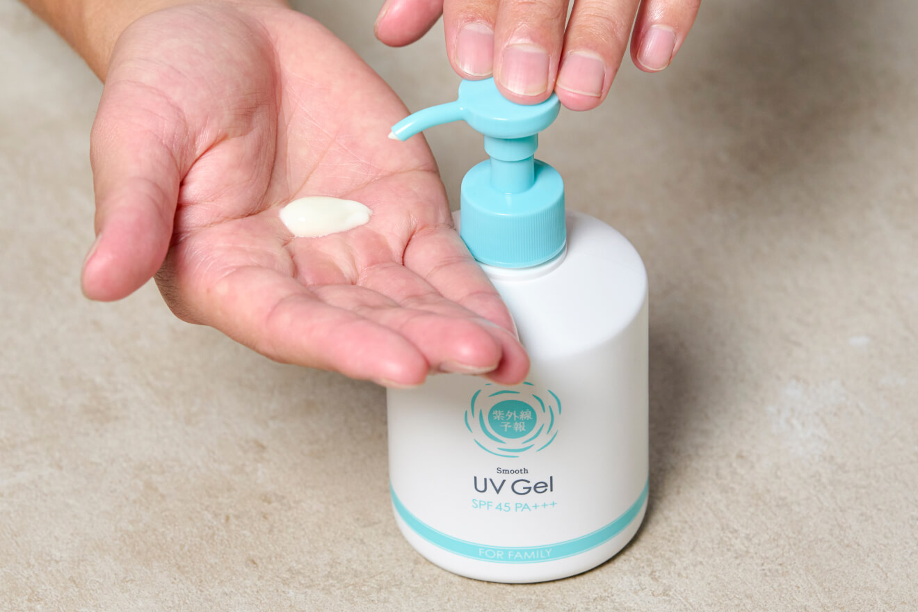 紫外線予報 さらさらUVジェルF｜1歳から使えるさらさらの日焼け止め