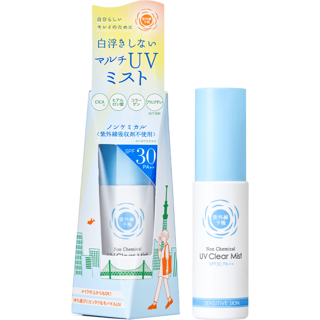 紫外線予報 ノンケミカルUVクリアミストM｜紫外線吸収剤不使用｜顔・体
